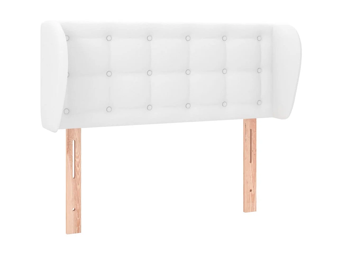 Cabeceira cama c/ abas couro artificial 103x23x78/88 cm branco PT549181