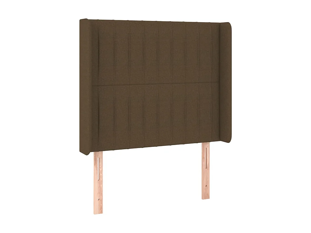 Tête de lit avec oreilles Marron foncé 103x16x118/128 cm Tissu POI72695 BonneVie Meuble