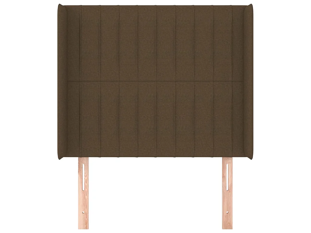Tête de lit avec oreilles Marron foncé 103x16x118/128 cm Tissu POI72695 BonneVie Meuble