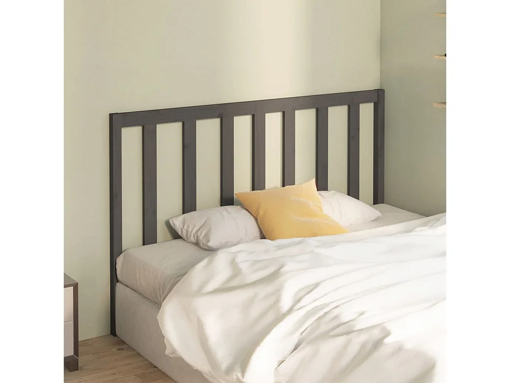Testiera | Testata del letto per Letto Grigia 166x4x100cm in Legno Massello di Pino