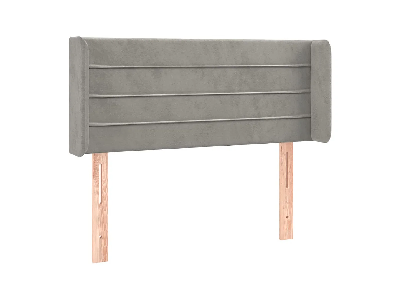 Tête de lit avec oreilles Gris clair 93x16x78/88 cm Velours POI44306 BonneVie Meuble