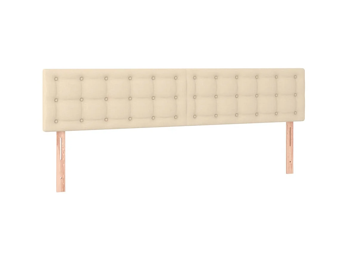 2 pcs Têtes de lit Crème 100x5x78/88 cm Tissu PLO87558 BonneVie Meuble