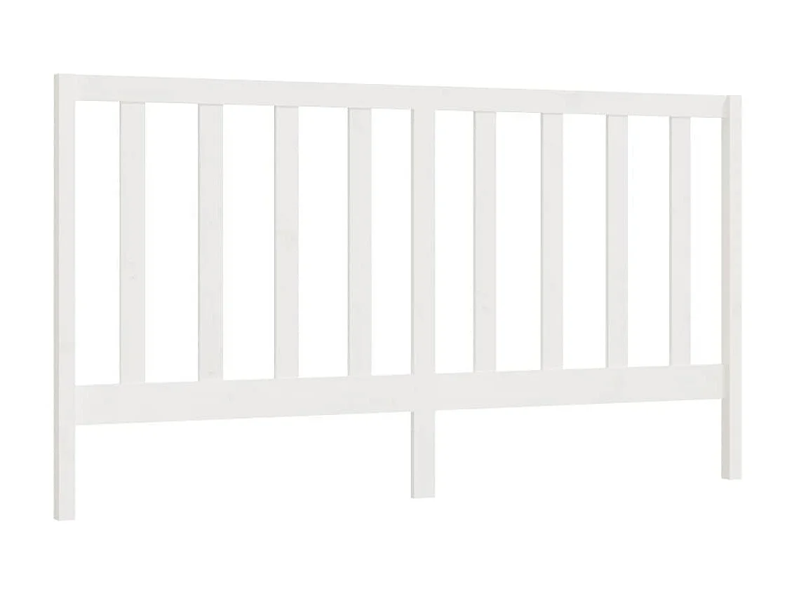 Tête de lit Blanc 206x4x100 cm Bois massif de pin POI32618 BonneVie Meuble