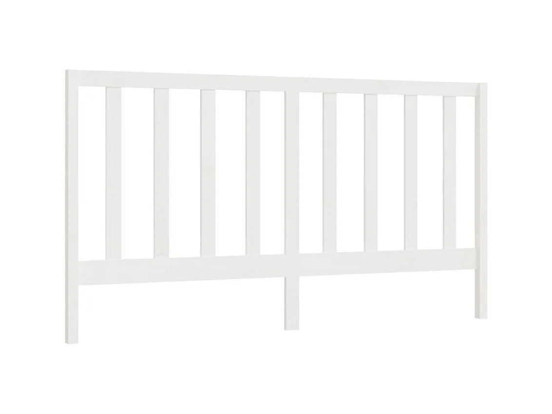Tête de lit Blanc 206x4x100 cm Bois massif de pin POI32618 BonneVie Meuble