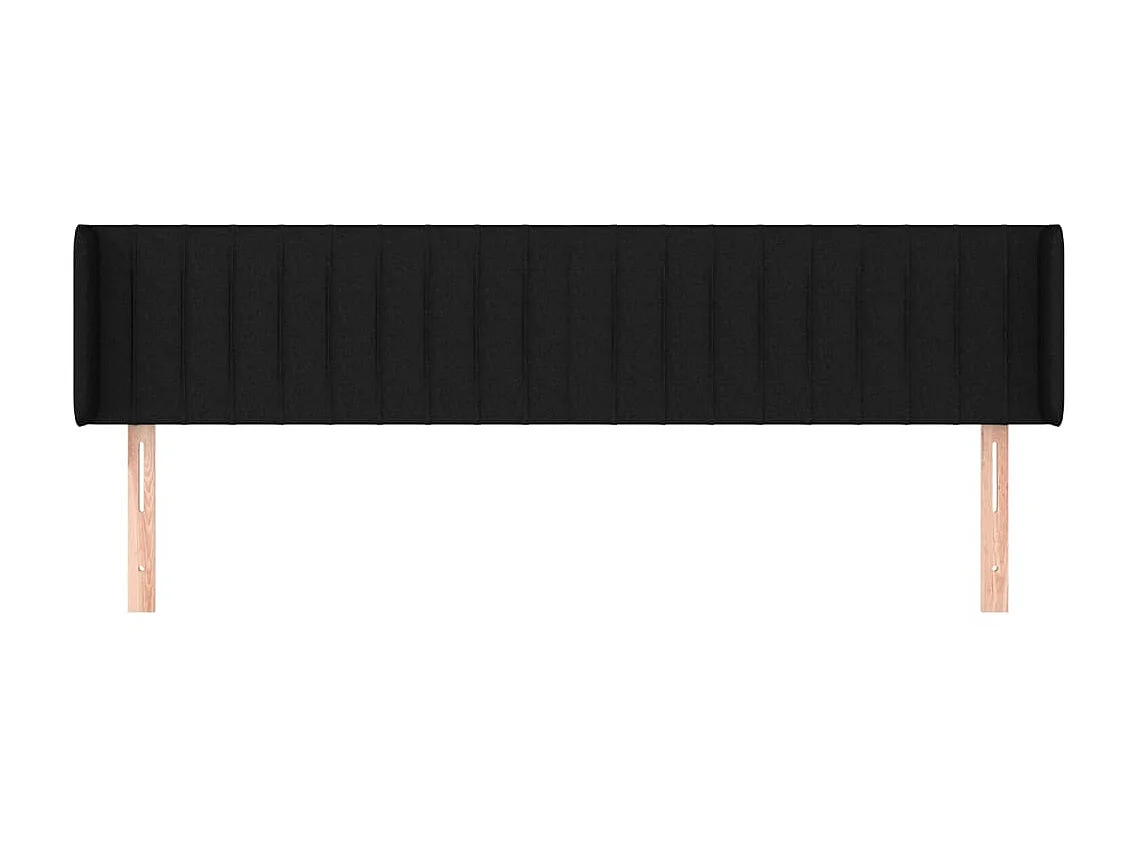 Cabecero de tela negro 183x16x78/88 cm ES35051
