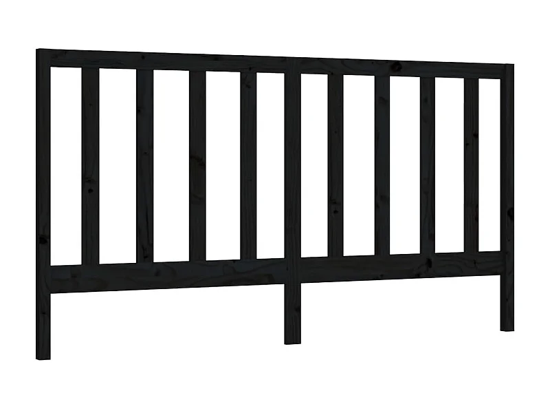 Testiera | Testata del letto per Letto Nera 206x4x100 cm in Legno Massello di Pino