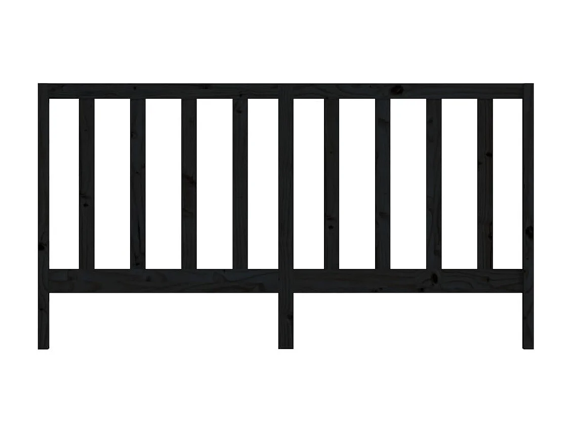 Cabeceira de cama 206x4x100 cm pinho maciço preto PT418932
