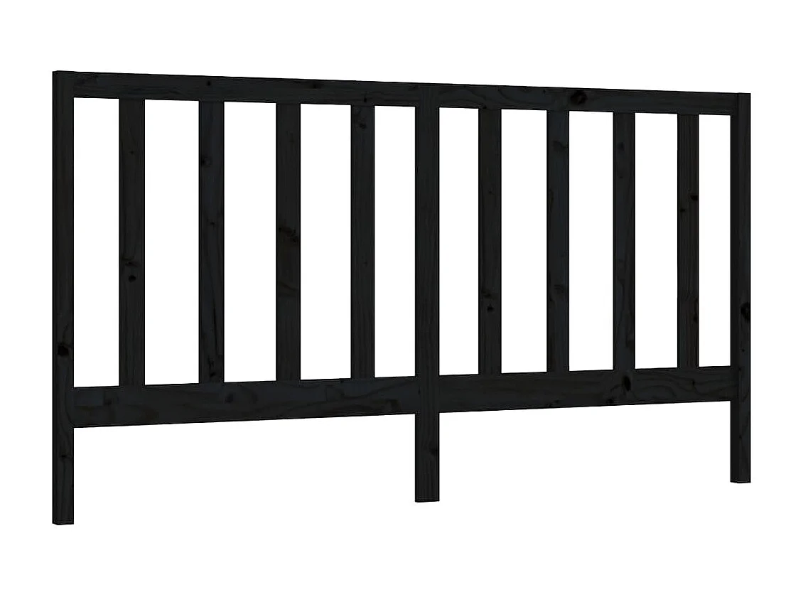 Cabecero de cama madera maciza de pino negro 206x4x100 cm ES30237