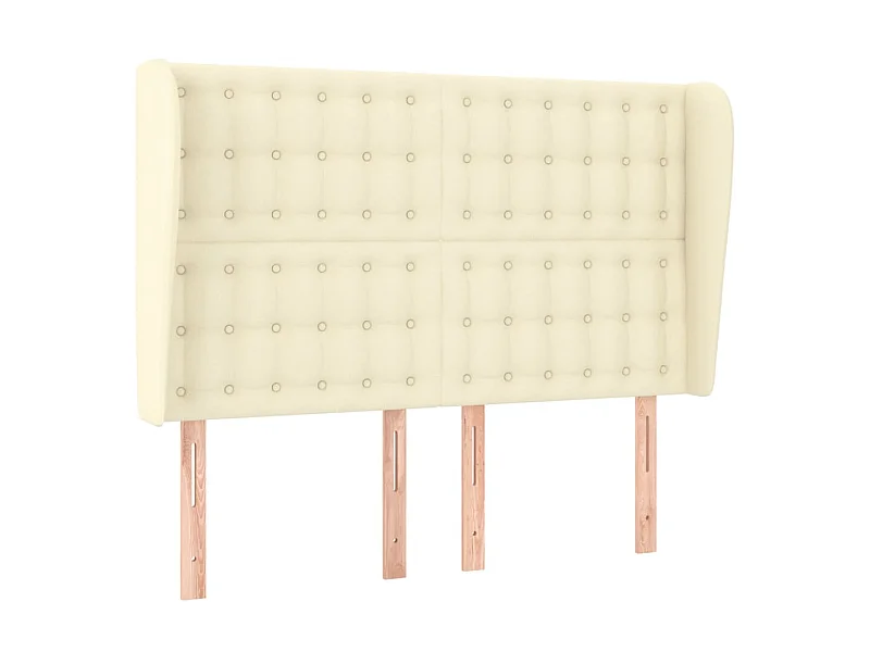 Tête de lit avec oreilles Crème 147x23x118/128 cm Similicuir POI85768 BonneVie Meuble