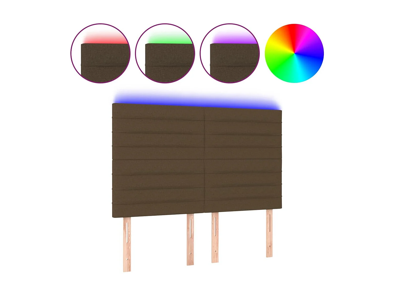 LED Kopfteil,Bettkopfteil Dunkelbraun 144x5x118/128 cm Stoff -gkd823638