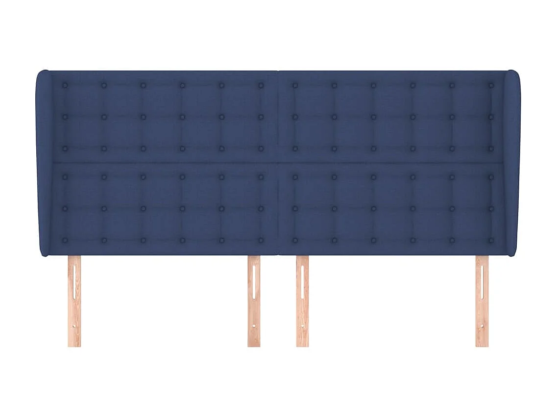 Cabecero con orejas de tela azul 203x23x118/128 cm ES33131