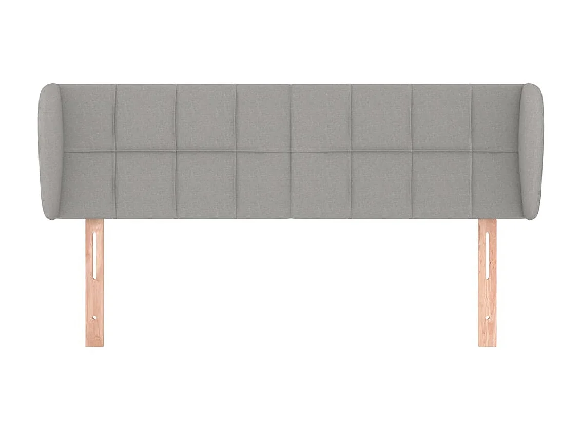 Tête de lit avec oreilles Gris clair 147x23x78/88 cm Tissu POI71474 BonneVie Meuble