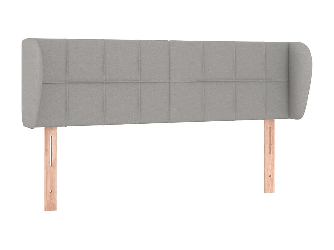 Tête de lit avec oreilles Gris clair 147x23x78/88 cm Tissu POI71474 BonneVie Meuble