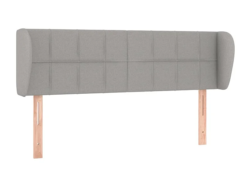 Tête de lit avec oreilles Gris clair 147x23x78/88 cm Tissu POI71474 BonneVie Meuble