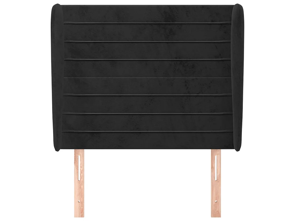 Kopfteil,Bettkopfteil mit Ohren Schwarz 93x23x118/128 cm Samt -gkd389046