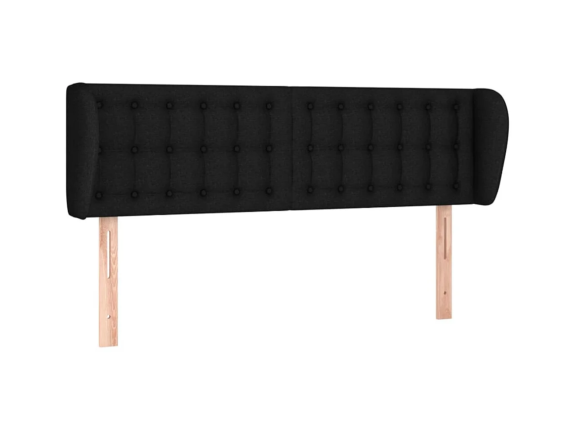 Tête de lit avec oreilles Noir 147x23x78,88 cm Tissu LKC40478 BonneVie Meuble