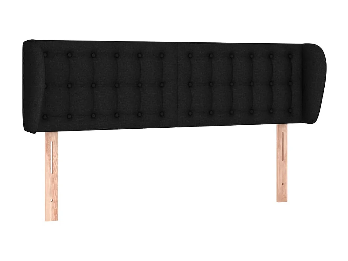 Tête de lit avec oreilles Noir 147x23x78,88 cm Tissu LKC40478 BonneVie Meuble