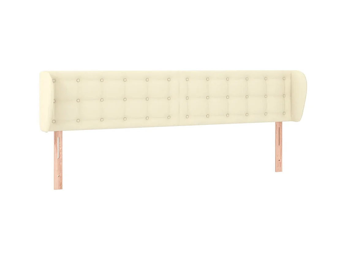 Testiera | Testata del letto ad Orecchio Crema 163x23x78/88 cm in Similpelle