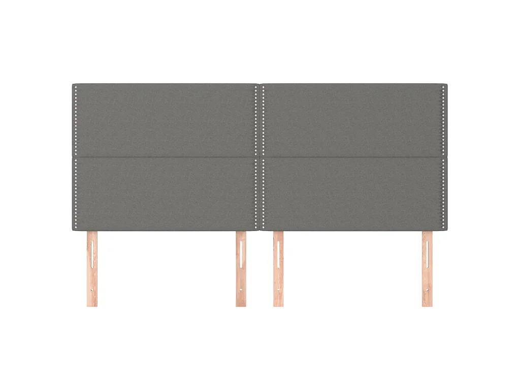 Hoofdborden 4 st 100x5x78/88 cm stof donkergrijs NL142459