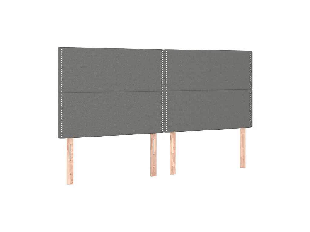 Têtes de lit 4 pcs Gris foncé 100x5x78/88 cm Tissu POI46935 BonneVie Meuble