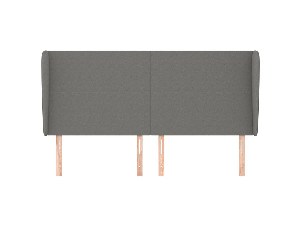 Tête de lit avec oreilles Gris foncé 163x23x118/128 cm Tissu POI75272 BonneVie Meuble