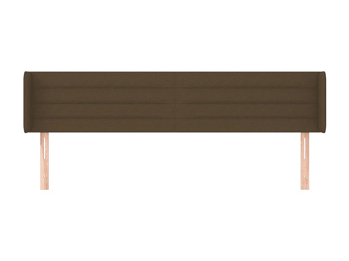 Tête de lit avec oreilles Marron Foncé 163x16x78/88 cm Tissu POI18297 BonneVie Meuble