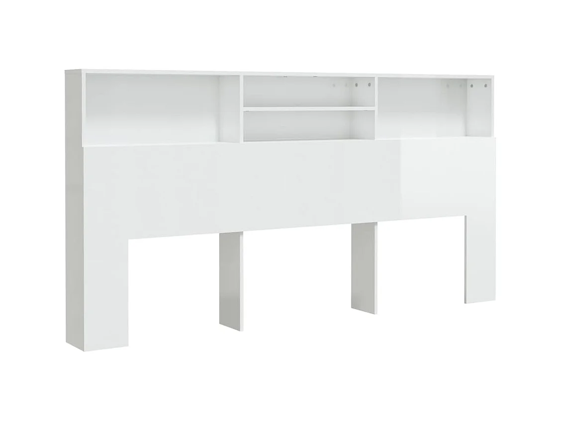 Testiera | Testata del letto con Contenitore Bianco Lucido 200x19x103,5 cm