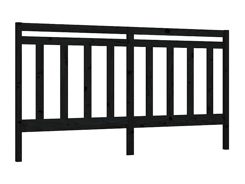Cabeceira de cama 186x4x100 cm pinho maciço preto PT546664