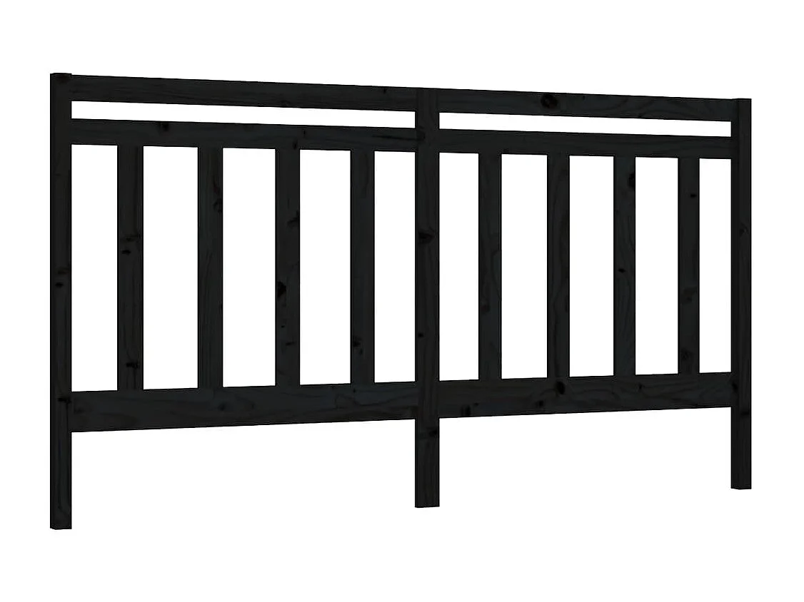 Cabeceira de cama 186x4x100 cm pinho maciço preto PT546664