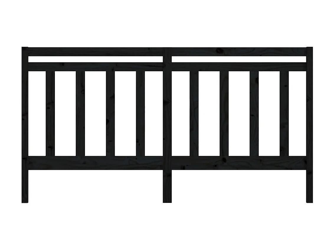 Cabeceira de cama 186x4x100 cm pinho maciço preto PT546664