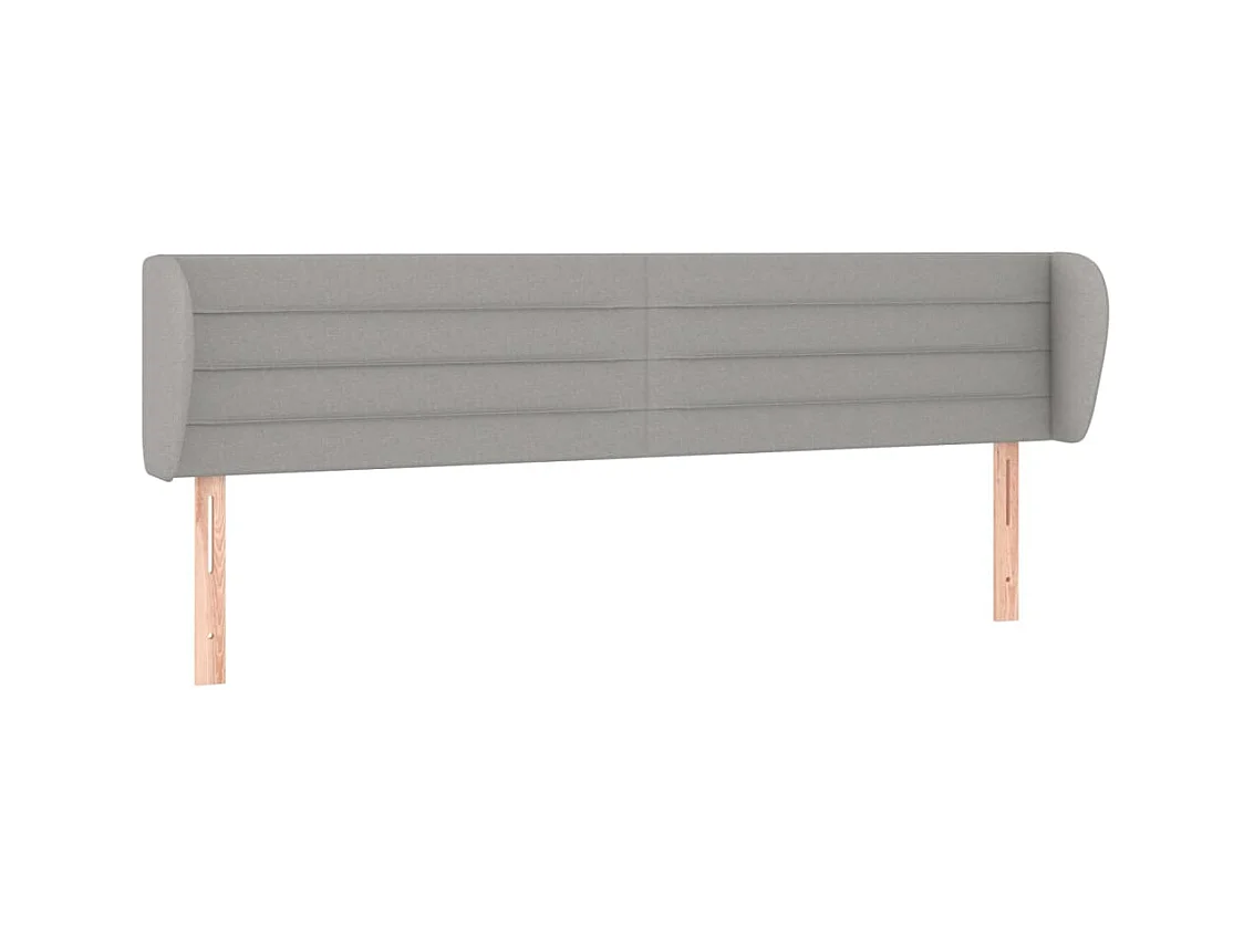 Cabeceira de cama c/ abas tecido 163x23x78/88 cm cinzento-claro PT842836