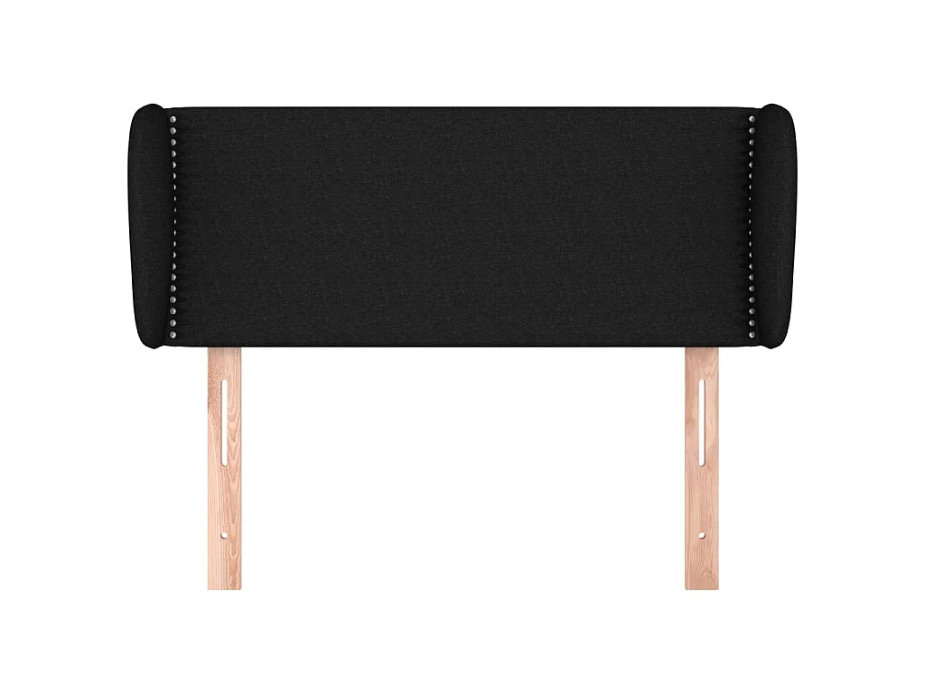 Tête de lit avec oreilles Noir 93x23x78/88 cm Tissu POI48471 BonneVie Meuble