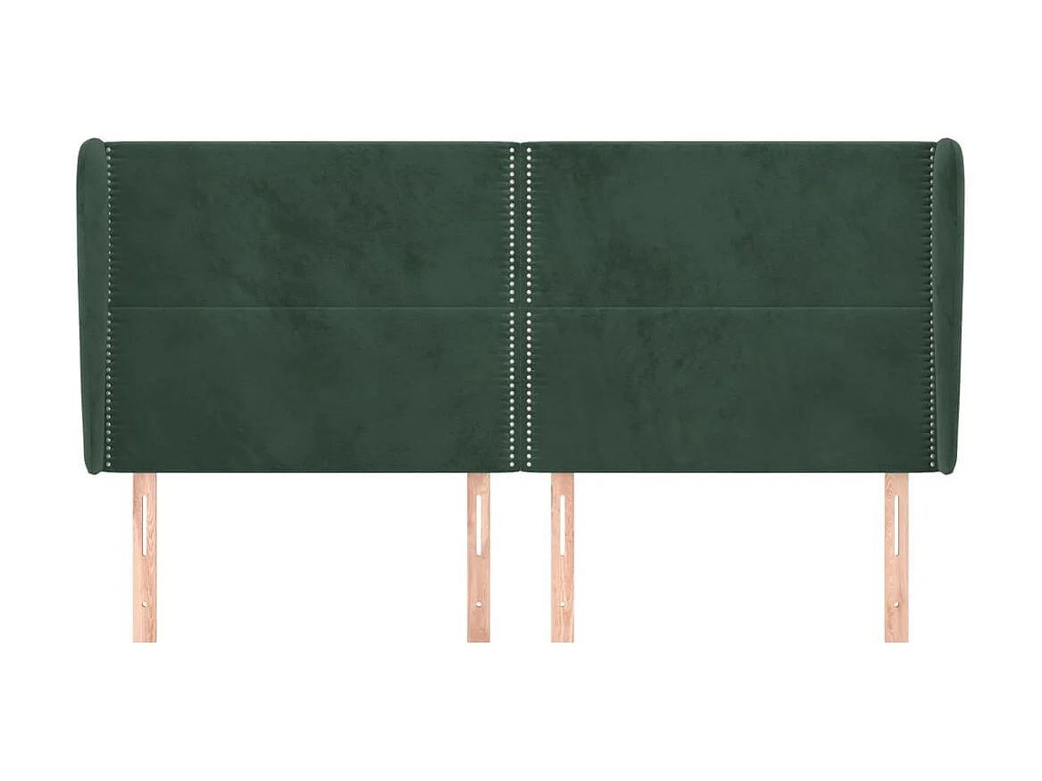 Kopfteil,Bettkopfteil mit Ohren Dunkelgrün 183x23x118/128 cm Samt -gkd107514