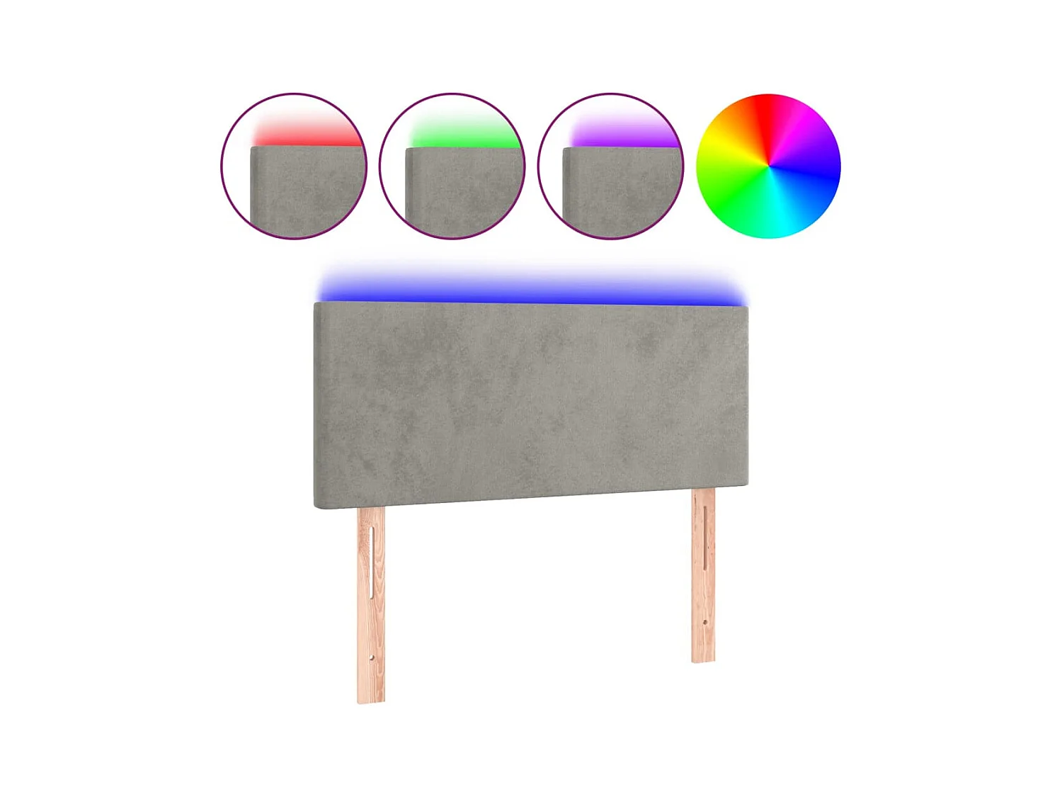 LED Kopfteil,Bettkopfteil Hellgrau 80x5x78/88 cm Samt -gkd56847
