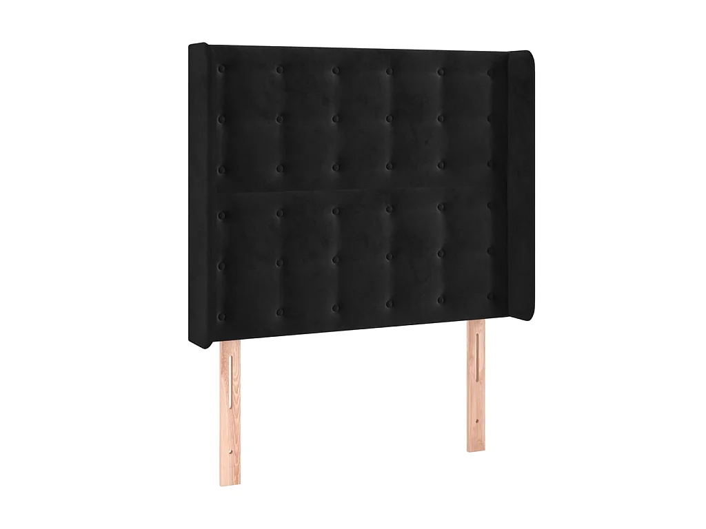 Tête de lit avec oreilles Noir 103x16x118/128 cm Velours POI58672 BonneVie Meuble
