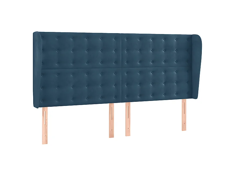 Tête de lit avec oreilles Bleu foncé 203x23x118,128 cm Velours LKC98528 BonneVie Meuble
