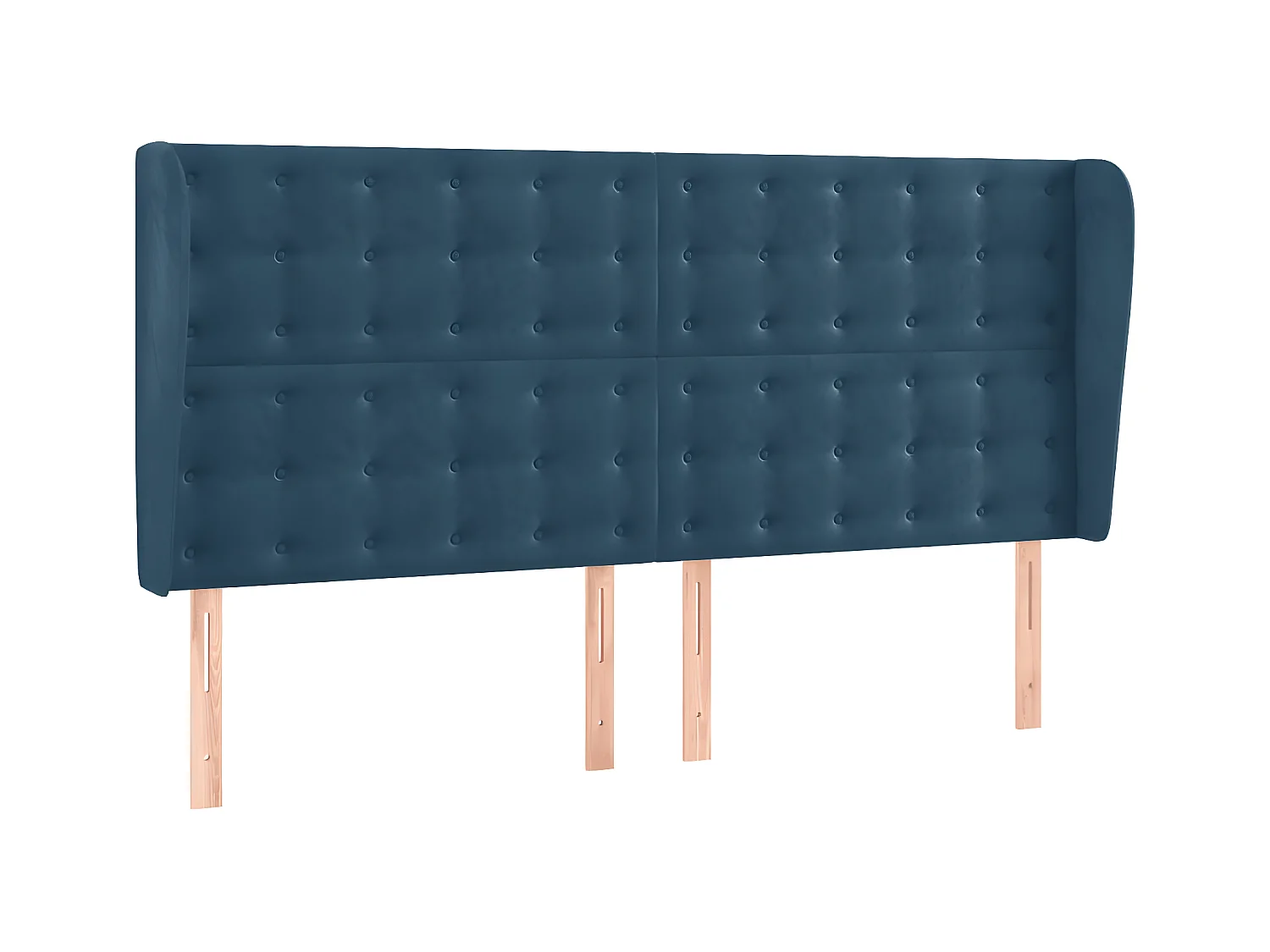 Kopfteil,Bettkopfteil mit Ohren Dunkelblau 203x23x118/128 cm Samt -gkd641019