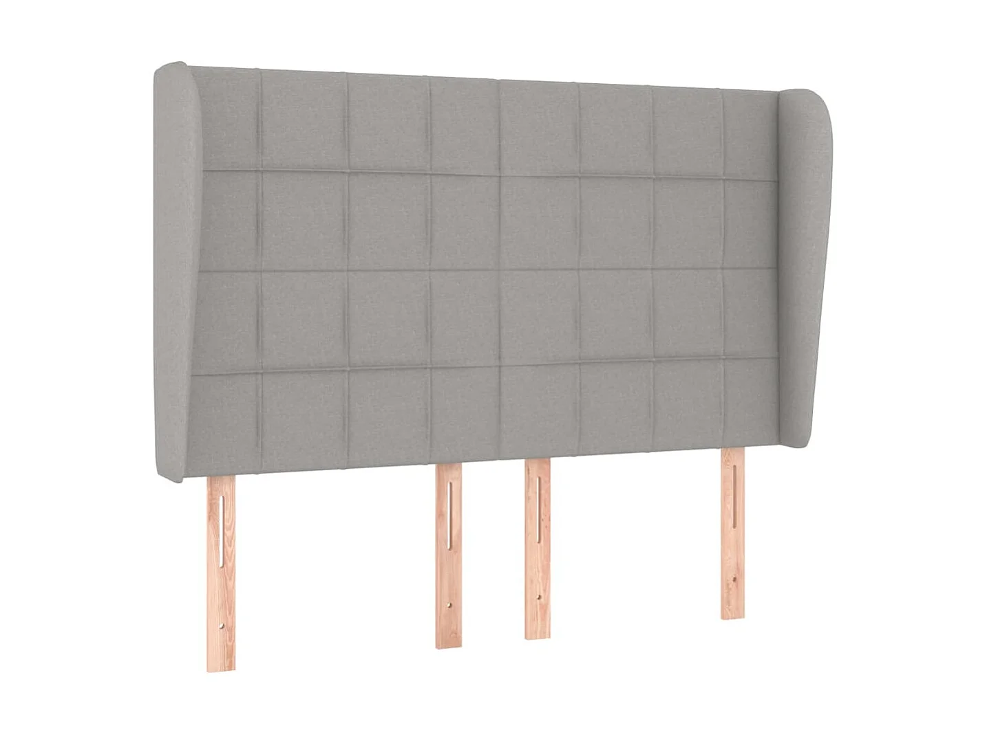 Cabeceira de cama c/ abas tecido 147x23x118/128cm cinza-claro PT304721