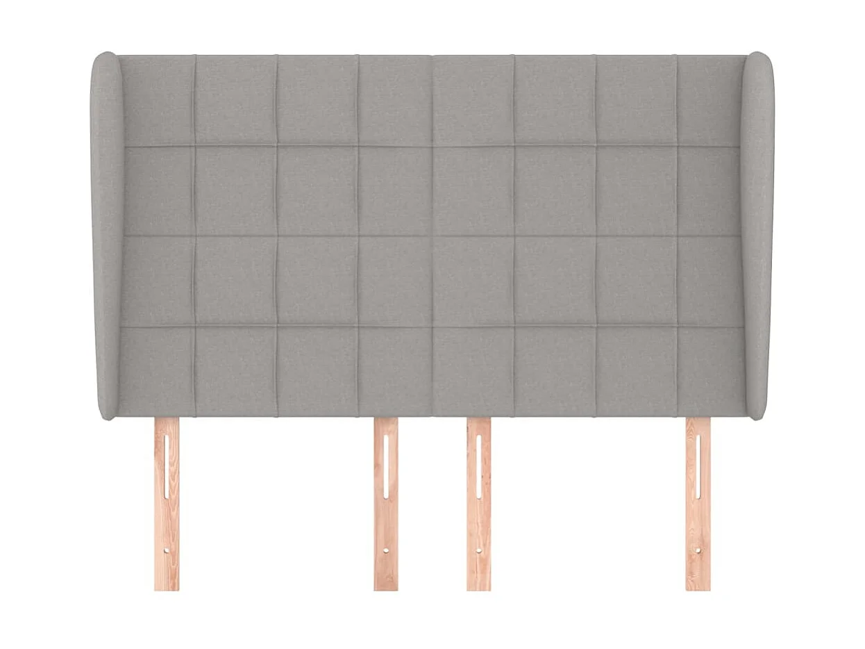 Tête de lit avec oreilles Gris clair 147x23x118/128 cm Tissu POI36206 BonneVie Meuble