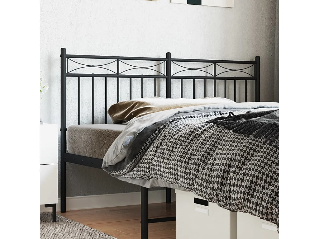 Tête de lit métal noir 150 cm POI97350 BonneVie Meuble