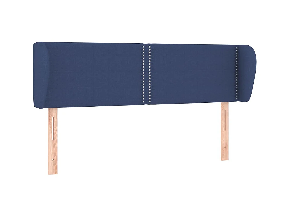Testiera | Testata del letto ad Orecchio Blu 147x23x78/88cm in Tessuto
