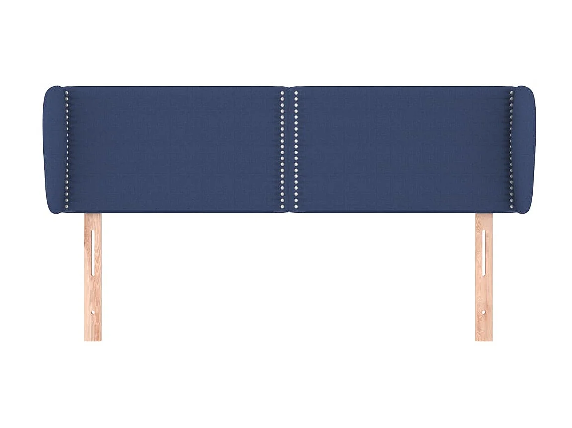 Tête de lit avec oreilles Bleu 147x23x78/88 cm Tissu POI68418 BonneVie Meuble