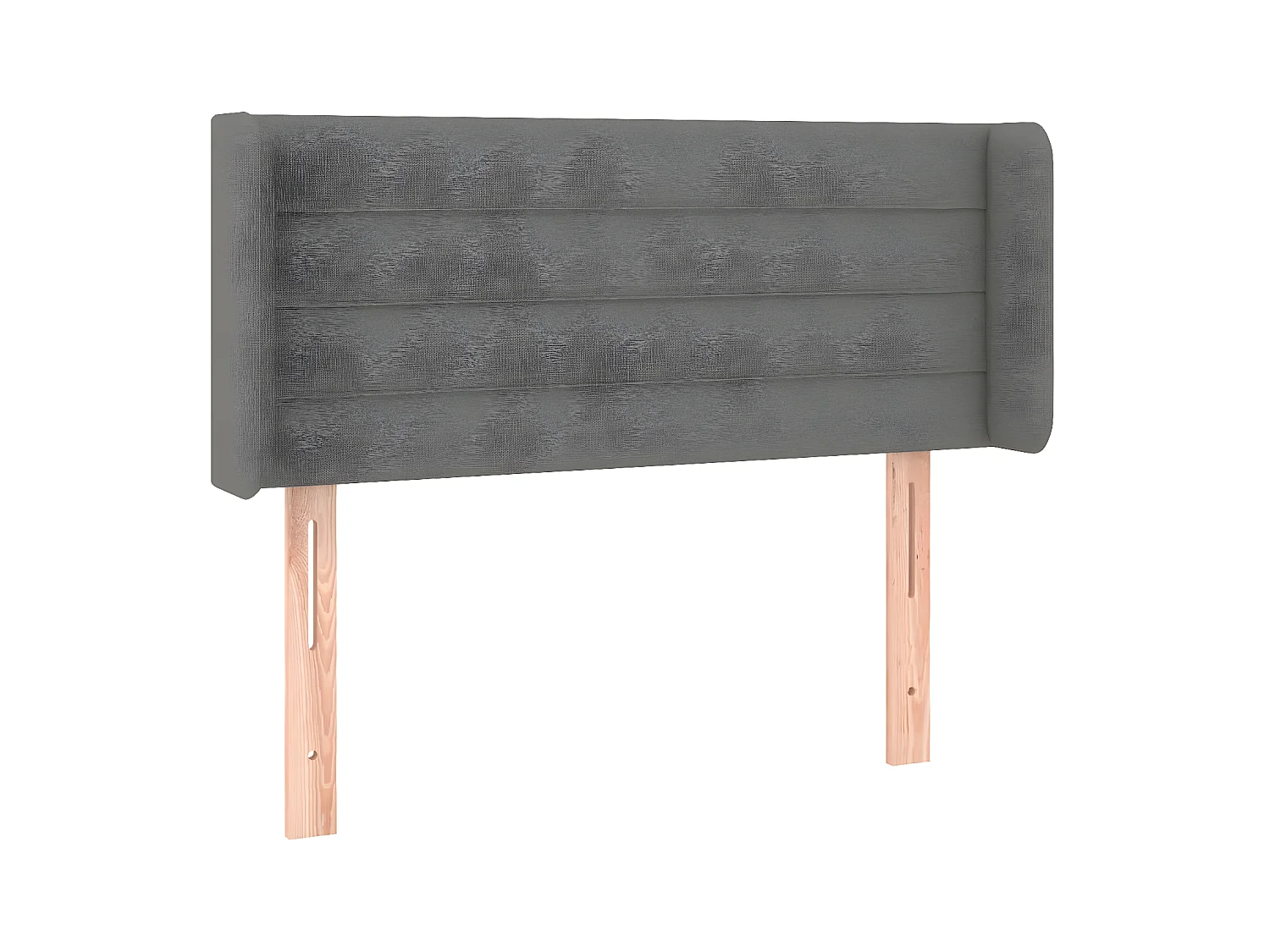 Testiera | Testata del letto ad Orecchio Grigio Scuro 103x16x78/88 cm in Tessuto