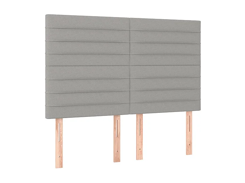 Têtes de lit 4 pcs Gris clair 72x5x78/88 cm Tissu POI81484 BonneVie Meuble