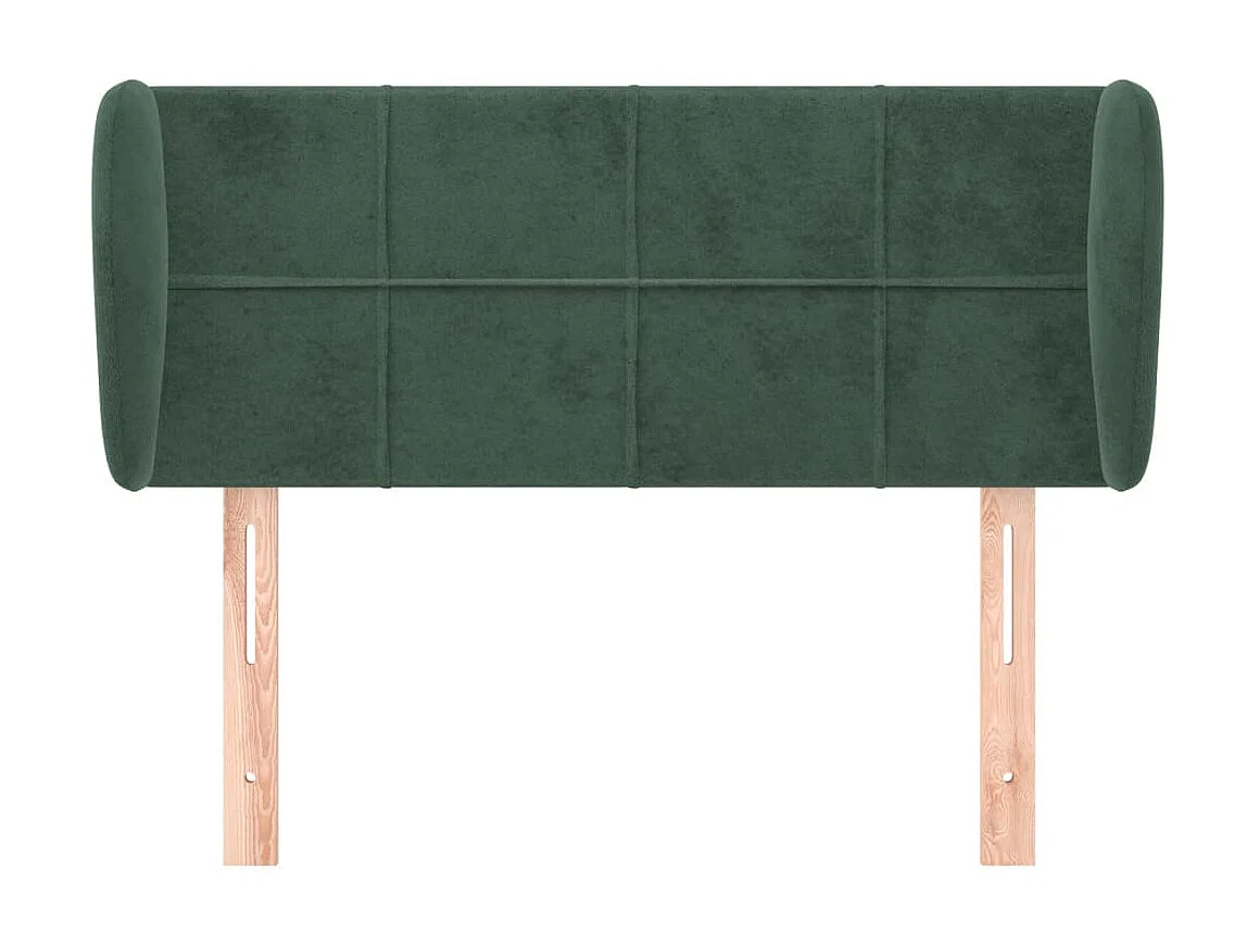Cabeceira de cama c/ abas veludo 93x23x78/88 cm verde-escuro PT135143