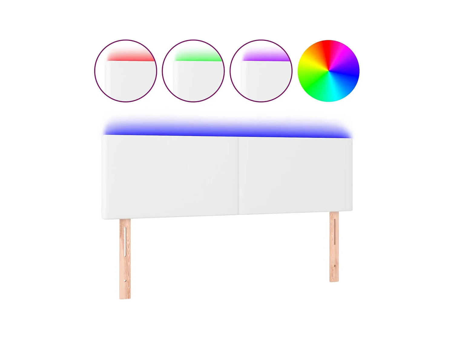 Tête de lit à LED Blanc 144x5x78/88 cm Similicuir POI37571 BonneVie Meuble