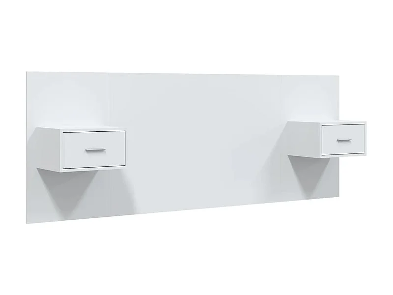 Testiera per Letto con Comodini in Legno Multistrato Bianco CFW640798