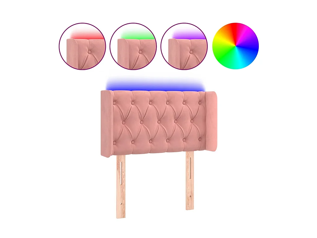 LED Kopfteil,Bettkopfteil Rosa 83x16x78/88 cm Samt -gkd633889