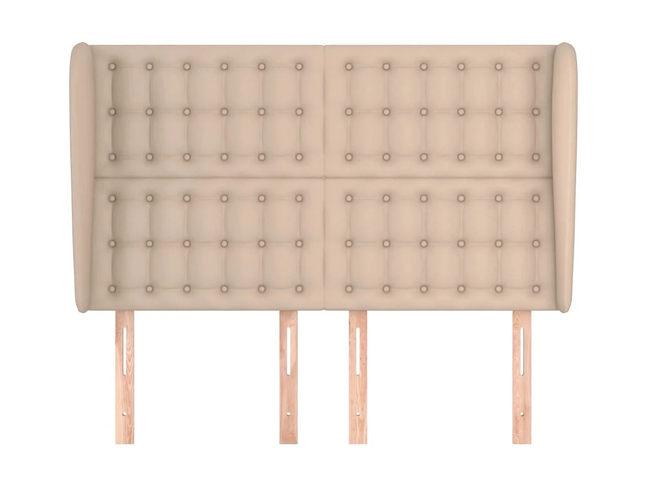 Cabecero con orejas cuero sintético capuchino 147x23x118/128 cm ES42576