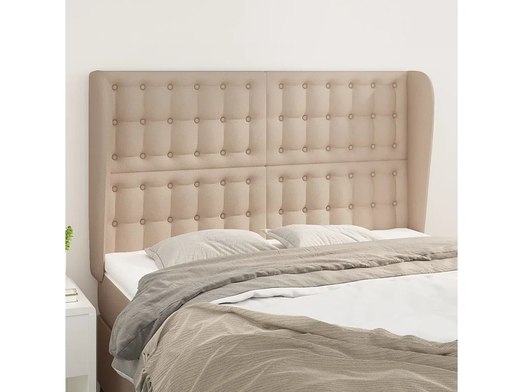 Tête de lit avec oreilles Cappuccino 147x23x118/128 cm POI55825 BonneVie Meuble